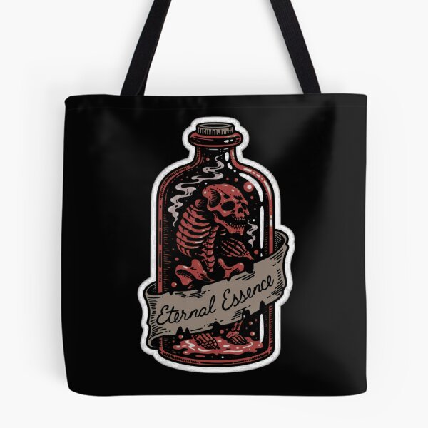 Item preview, Eternal Essence Skeleton Bottle Gothic Sticker | Dark Aesthetic Vintage Tattoo Art designed and sold by STREETEES CLUB.