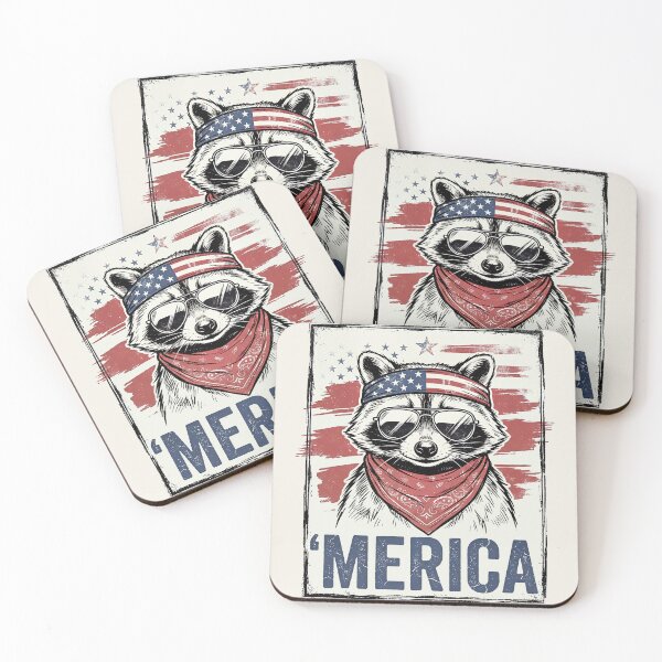 Item preview, Merica Raccoon - Funny Patriotic American Flag Sunglasses designed and sold by Testarossi Designs.