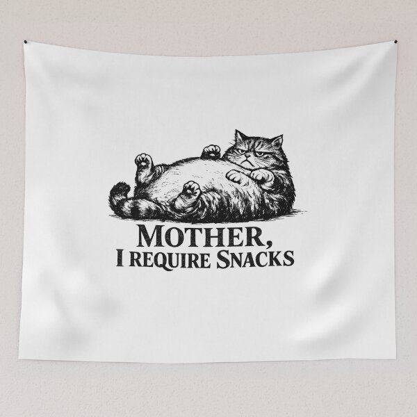 Item preview, Mother I Require Snacks Chonky Cat Vintage Meme designed and sold by AMICO77.