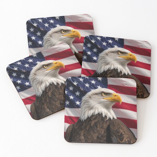 Item preview, Bald Eagle American Flag Patriotic Portrait designed and sold by riki2365.