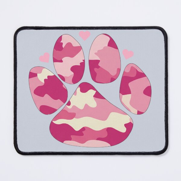 Item preview, Pink camo dog paw print with hearts designed and sold by Doodles Down South.