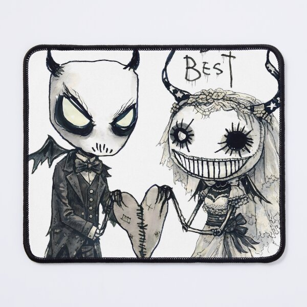 Item preview, Creepy and Cute Is What We Do Best – Gothic Wedding Couple designed and sold by kitastylish.