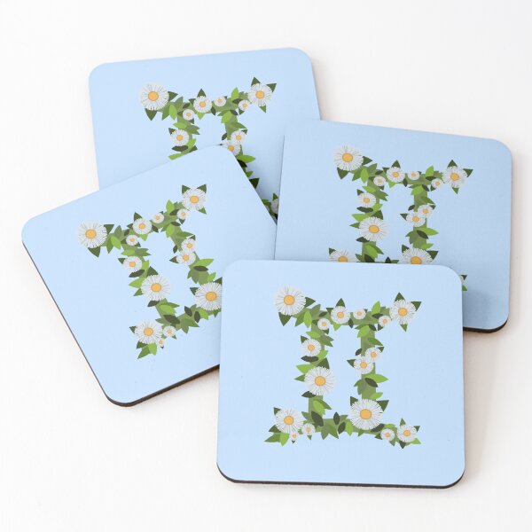 Item preview, Gemini sign with flowers designed and sold by Blue Green Purple.