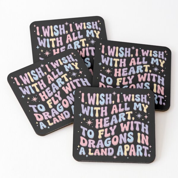 Item preview, ​I Wish I Wish With All My Heart Whimsical Retro Dragon Spell Text designed and sold by Rahaf-shop9.