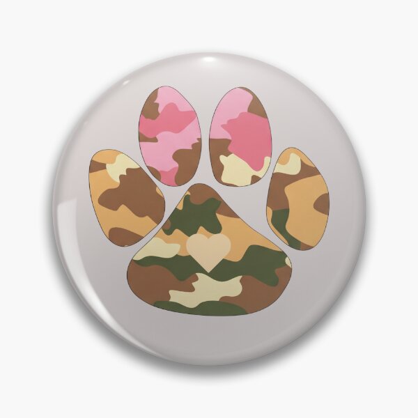 Item preview, Camo paw print with touch of pink designed and sold by Doodles Down South.