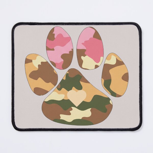 Item preview, Camo paw print with touch of pink designed and sold by Doodles Down South.