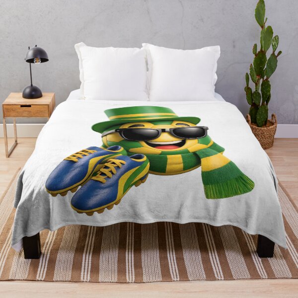 Item preview, Brazil Soccer Mascot Cartoon Graphic Funny Football Fan Character designed and sold by ArtSpark Studio.