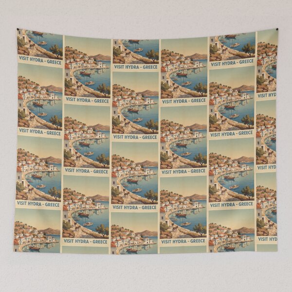Item preview, Hydra Greece, Greek Island Vintage Travel Tourism designed and sold by TravelersGems.