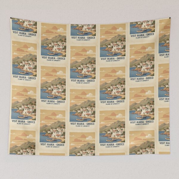 Item preview, Ikaria Greece, Greek Island Vintage Travel Tourism designed and sold by TravelersGems.