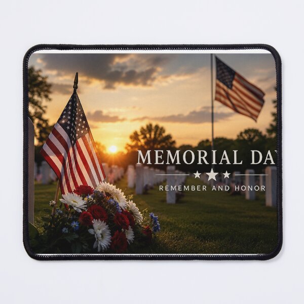 Item preview, Memorial Day Remember and Honor Military Cemetery Sunset designed and sold by riki2365.