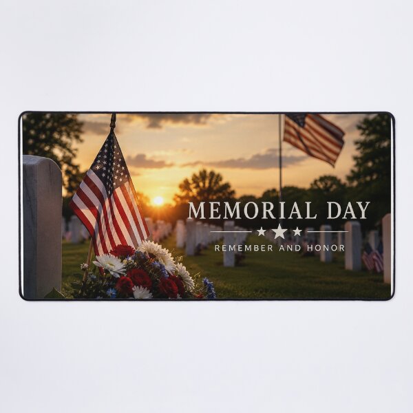 Item preview, Memorial Day Remember and Honor Military Cemetery Sunset designed and sold by riki2365.