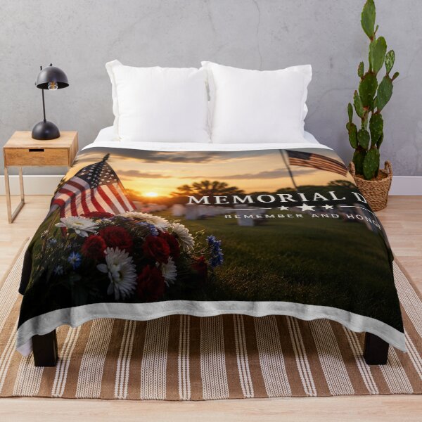 Item preview, Memorial Day Remember and Honor Military Cemetery Sunset designed and sold by riki2365.