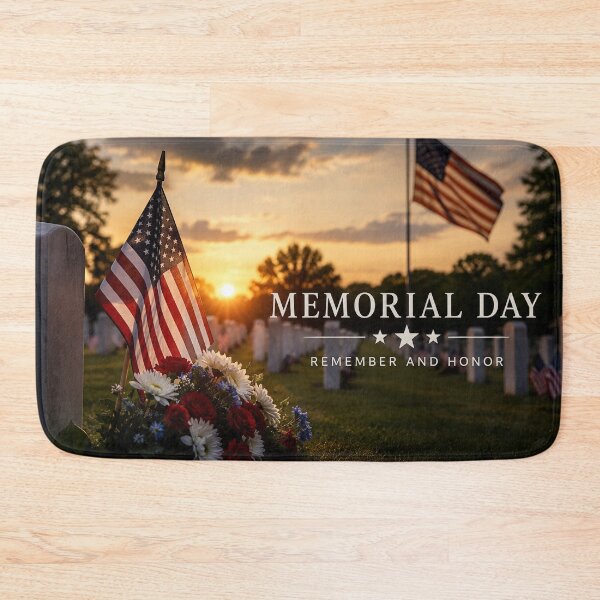 Item preview, Memorial Day Remember and Honor Military Cemetery Sunset designed and sold by riki2365.