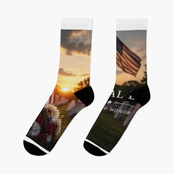 Item preview, Memorial Day Remember and Honor Military Cemetery Sunset designed and sold by riki2365.