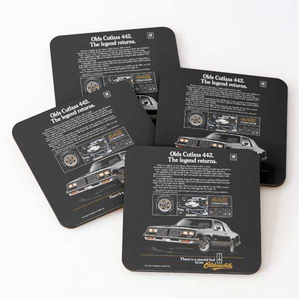 Item preview, Oldsmobile Cutlass 442 – The Legend Returns Retro GM Muscle Car Art designed and sold by Stinky Lincy's Apparel Company.