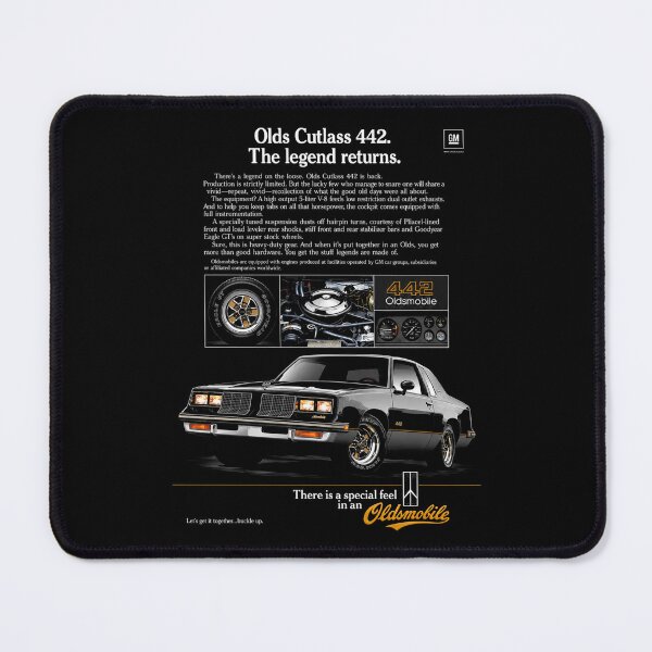 Item preview, Oldsmobile Cutlass 442 – The Legend Returns Retro GM Muscle Car Art designed and sold by Stinky Lincy's Apparel Company.