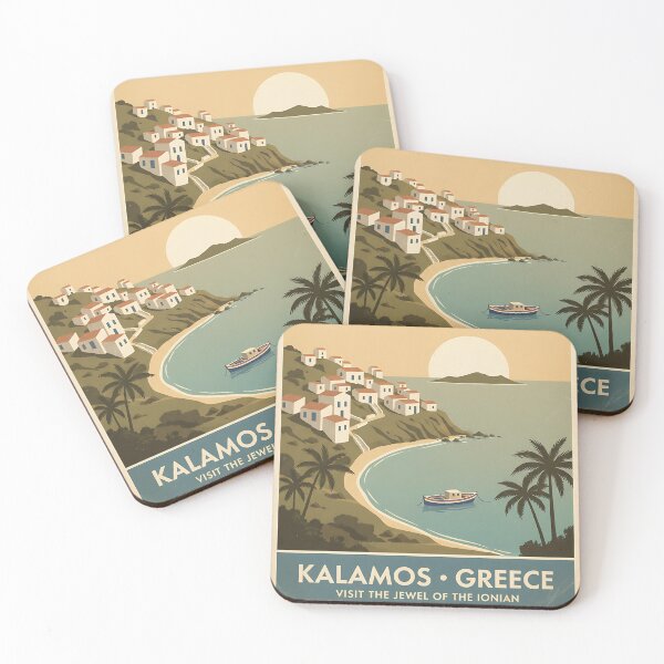 Item preview, Kalamos Greece, Greek Island Vintage Travel Tourism designed and sold by TravelersGems.