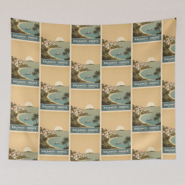 Item preview, Kalamos Greece, Greek Island Vintage Travel Tourism designed and sold by TravelersGems.