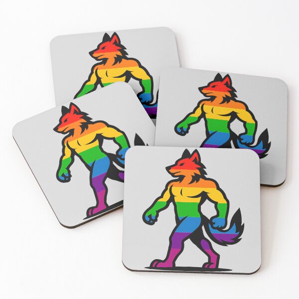Item preview, LGBTQ Furry Pride Anthropomorphic Wolf Logo designed and sold by BlueBullBazaar.