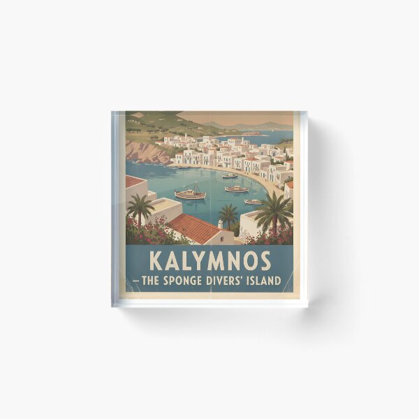 Item preview, Kalymnos Greece, Greek Island Vintage Travel Tourism designed and sold by TravelersGems.