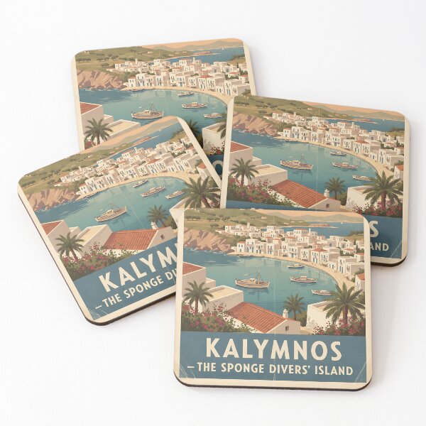 Item preview, Kalymnos Greece, Greek Island Vintage Travel Tourism designed and sold by TravelersGems.