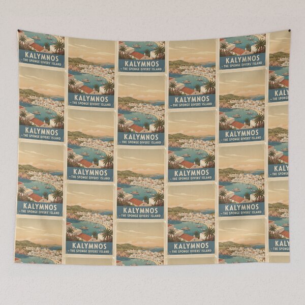 Item preview, Kalymnos Greece, Greek Island Vintage Travel Tourism designed and sold by TravelersGems.