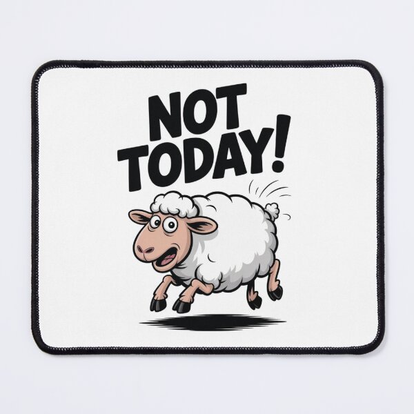 Item preview, Funny sheep " NOT TODAY! " Cartoon sticker designed and sold by SHop25souka.