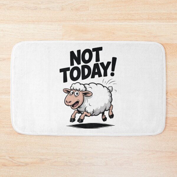 Item preview, Funny sheep " NOT TODAY! " Cartoon sticker designed and sold by SHop25souka.