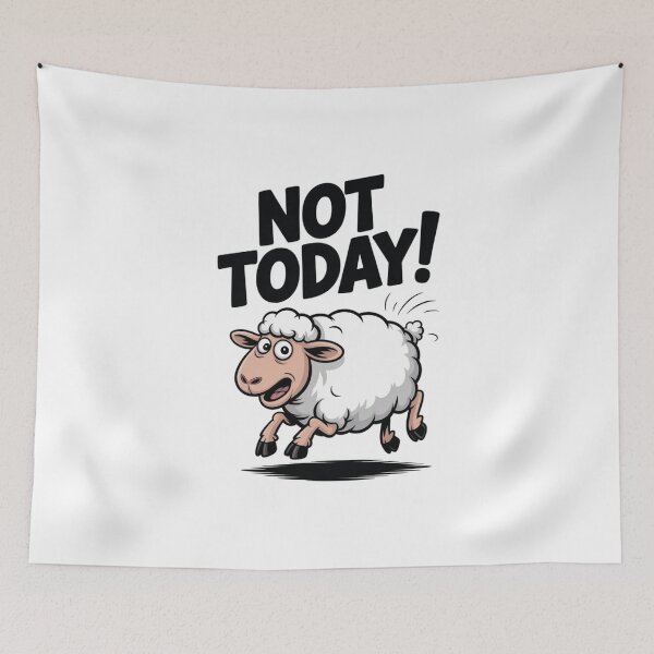 Item preview, Funny sheep " NOT TODAY! " Cartoon sticker designed and sold by SHop25souka.