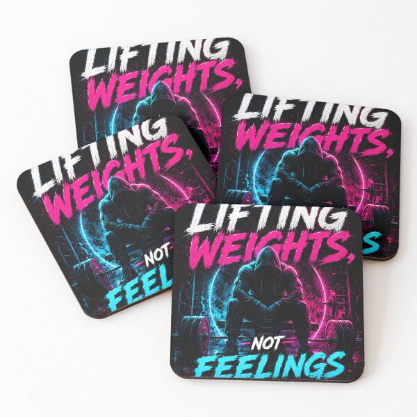 Item preview, Lifting Weights Not Feelings Neon Gym Motivation Design designed and sold by Pecata.