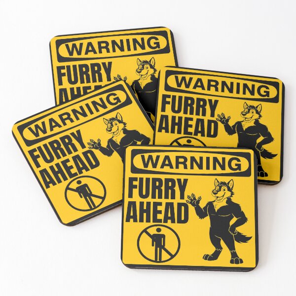 Item preview, Furry Warning Sign Wolf Fursona Ahead designed and sold by BlueBullBazaar.