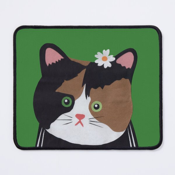 Item preview, A calico cat, wearing a daisy on its head designed and sold by EmilyDouArt.