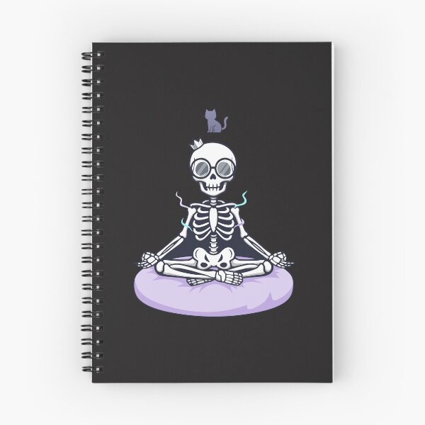 Item preview, Funny Meditating Skeleton Yoga Cat Zen Pastel Goth designed and sold by Cipher & Soul.