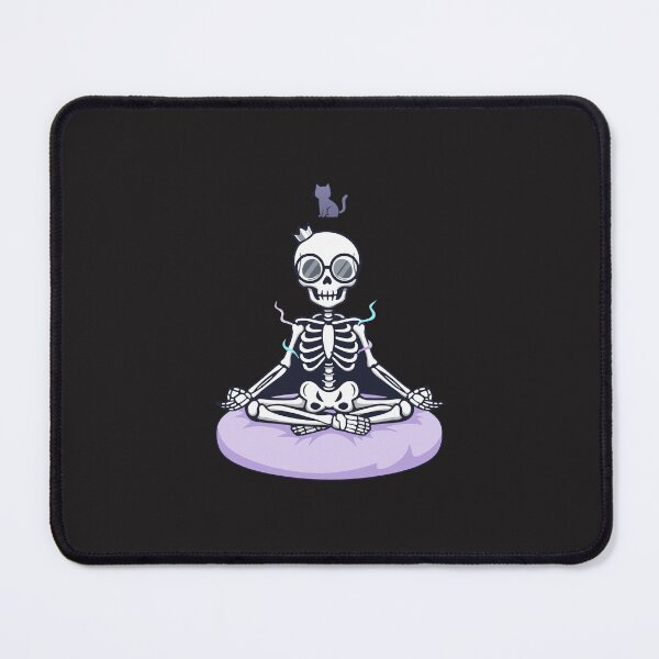 Item preview, Funny Meditating Skeleton Yoga Cat Zen Pastel Goth designed and sold by Cipher & Soul.