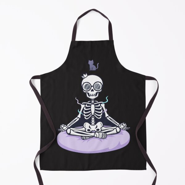 Item preview, Funny Meditating Skeleton Yoga Cat Zen Pastel Goth designed and sold by Cipher & Soul.