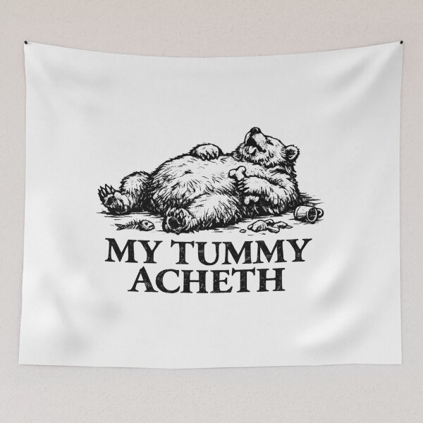 Item preview, My Tummy Acheth Fat Bear Vintage Meme  designed and sold by AMICO77.