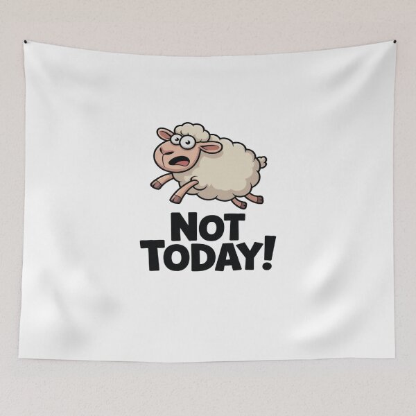 Item preview, Funny sheep " NOT TODAY! " Cartoon sticker designed and sold by SHop25souka.