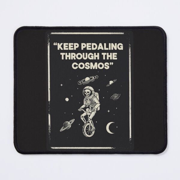 Item preview, "Keep Pedaling" Surreal Astronaut Skeleton Unicycle Space Art designed and sold by Cipher & Soul.