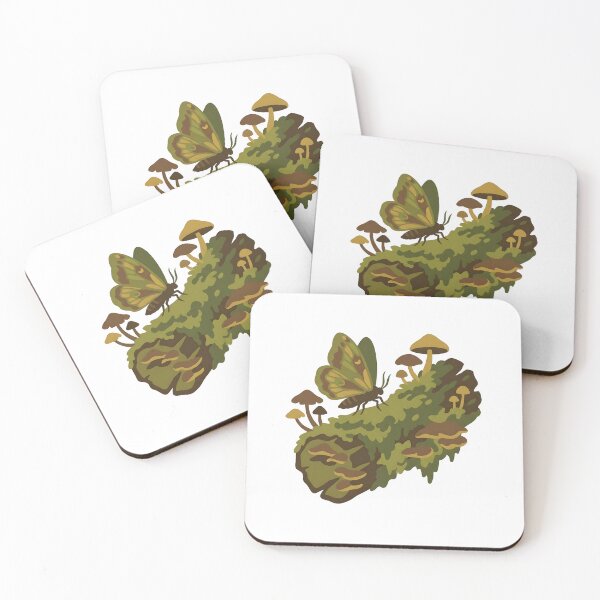 Item preview, Goblincore Moth on Mossy Log - Dark Cottagecore Aesthetic designed and sold by BlueCoyoteDigital.