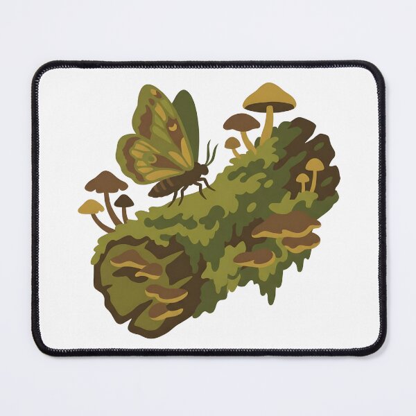 Item preview, Goblincore Moth on Mossy Log - Dark Cottagecore Aesthetic designed and sold by BlueCoyoteDigital.