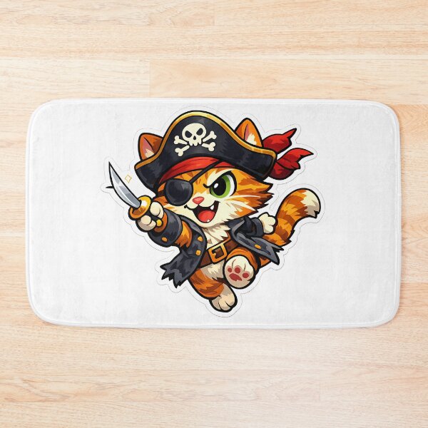 Item preview, Funny Pirate Cat Cartoon Sticker | Cute Captain Meow Kitty T-Shirt Desig designed and sold by ArtistryPulse90.
