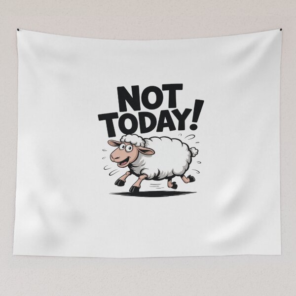 Item preview, Copy of Funny sheep " NOT TODAY! " Cartoon sticker designed and sold by SHop25souka.