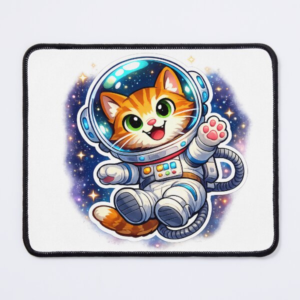 Item preview, Cute Astronaut Cat Cartoon | Space Kitty Floating in Galaxy T-Shirt Design designed and sold by ArtistryPulse90.