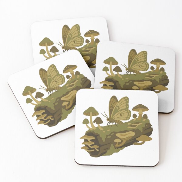 Item preview, Vintage Moth and Forest Mushrooms - Dark Cottagecore designed and sold by BlueCoyoteDigital.
