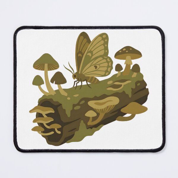 Item preview, Vintage Moth and Forest Mushrooms - Dark Cottagecore designed and sold by BlueCoyoteDigital.