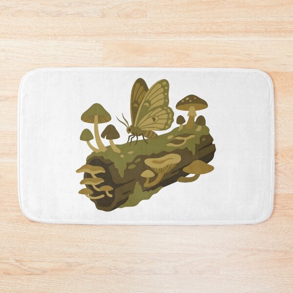 Item preview, Vintage Moth and Forest Mushrooms - Dark Cottagecore designed and sold by BlueCoyoteDigital.