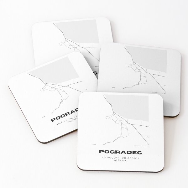Item preview, Pogradec Albania City Map Print | Minimalist Lakeside Street Design designed and sold by RM-Journey.
