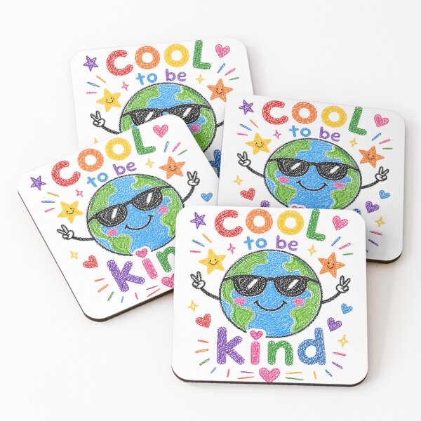 Item preview, Cool To Be Kind Smiling Earth Crayon Rainbow Sticker designed and sold by Digital Culture Studio.