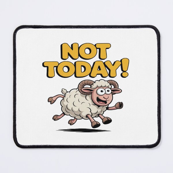 Item preview, Funny sheep " NOT TODAY! " Cartoon sticker designed and sold by SHop25souka.
