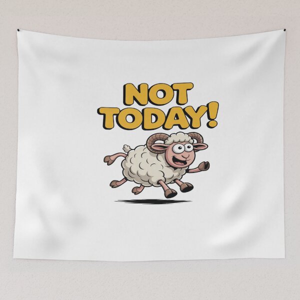 Item preview, Funny sheep " NOT TODAY! " Cartoon sticker designed and sold by SHop25souka.